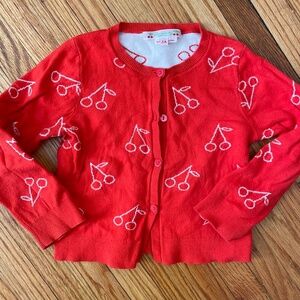 Bonpoint toddler red cherry print cardigan